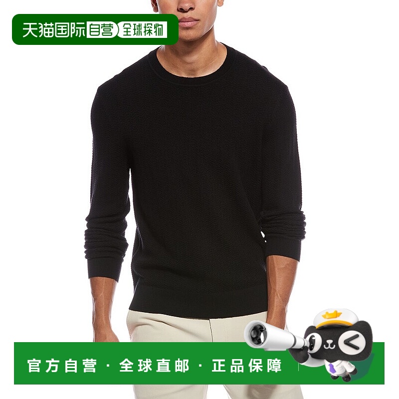 自营 theory理论羊毛混纺圆领毛衣-黑色 美国奥莱直发