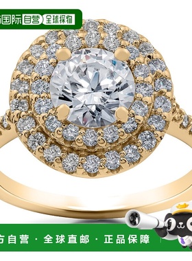 自营 pompeii31 克拉双光环钻石实验室打造的订婚戒指 14k 黄金 -