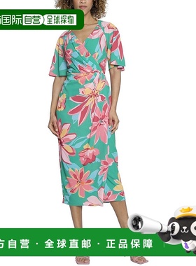 自营 Maggy London Freesia 花卉中长连衣裙 - 绿色 美国奥莱直发