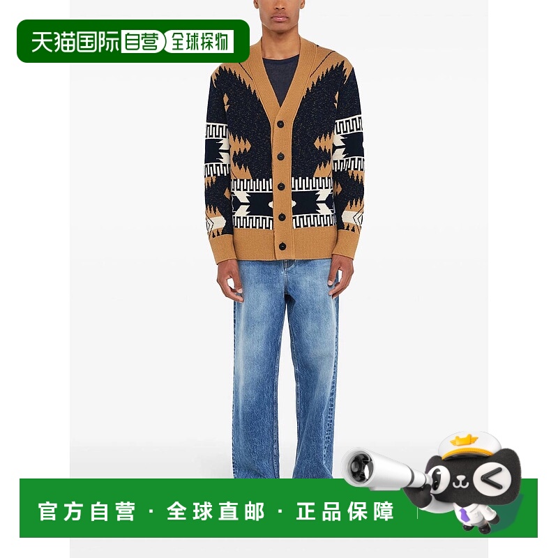 自营 alanui深蓝色/沙色非洲Vibes开衫 美国奥莱直发