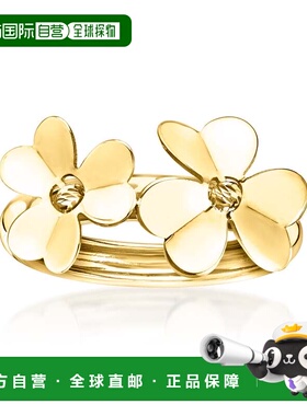 自营Ross-Simons Italian 10kt Yellow Gold Flower Ring - yello