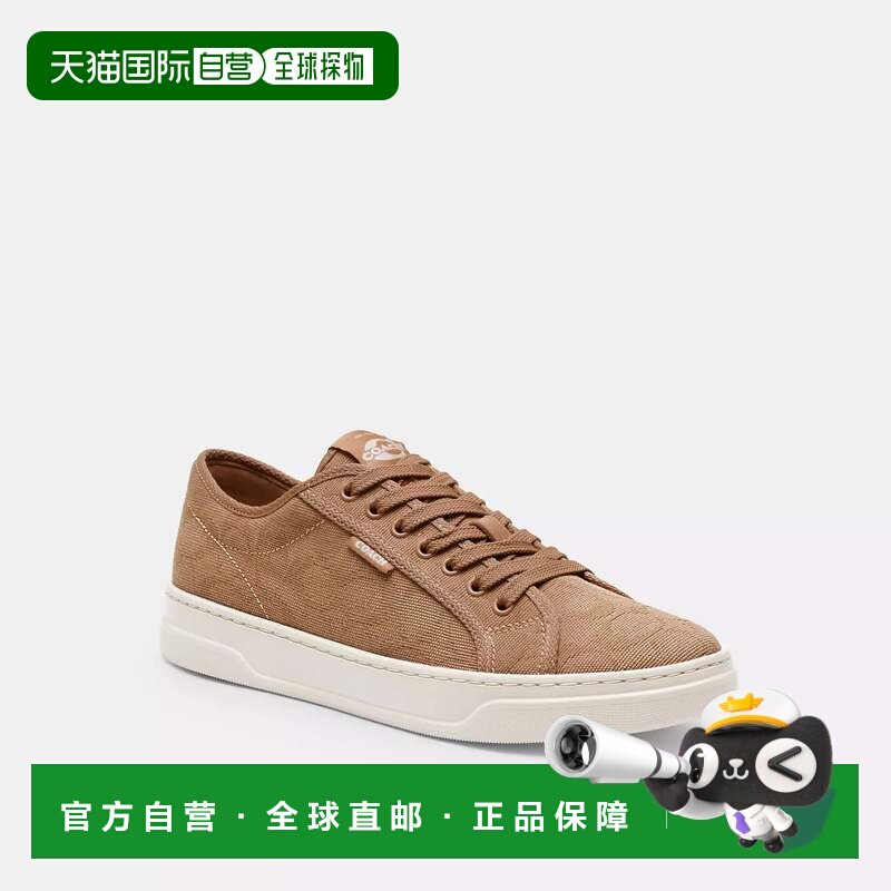 自营 Coach蔻驰 Outlet 帆布运动鞋 - 灰褐色 新款 美国奥莱直发
