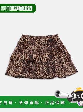 自营guessNoel Leopard Layered Skirt (7-14) - print 美国奥莱