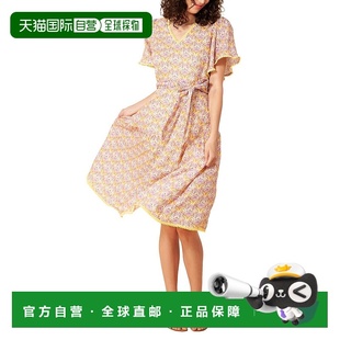 黄色 自营 V领亚麻迷笛连衣裙 Bob 美国奥莱直发 Hale