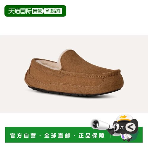 自营UGG Ascot 1101110w-che拖鞋男士栗子绒面革羊毛衬里Moc Toe