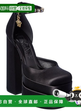 自营Versace Medusa Satin Platform Pump - black 美国奥莱直发