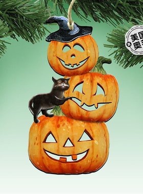 Designocracy 堆叠南瓜木饰品 2 件套 G.DeBrekht 秋季系列 - 多