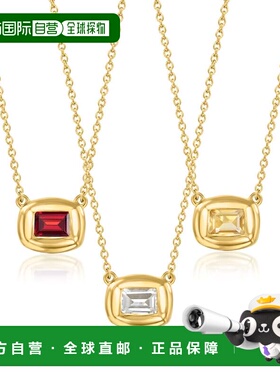 自营Ross-Simons Framed Birthstone Necklace in 18kt Gold Over