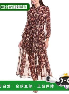 自营Julia Jordan Maxi衬衫裙-红色 美国奥莱直发连衣裙