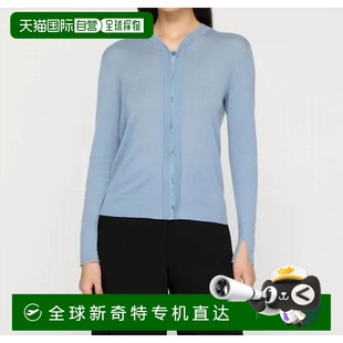 纸蓝色 自营 羊绒和丝绸开衫 lafayette 美国奥莱直 148纸蓝色细码