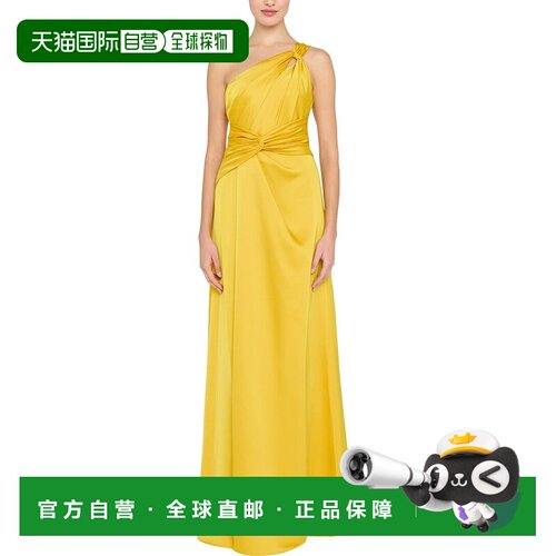 自营Theia Gloria Twist A-Line Gown - Yellow 长裙美国直发奥莱