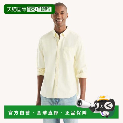 自营Nautica Mens Solid Oxford Shirt - transparent yellow 美