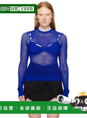 1h可退 香港直邮潮奢 off-white 女士 蓝色 Net Arrow 长袖 T 恤