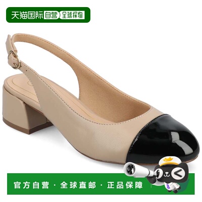 自营journee collectionJournee女式Sammie中宽高跟鞋-taupe 美国