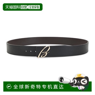 自营 美国奥莱直发 brioniB标志可逆黑色和棕色皮带 黑色