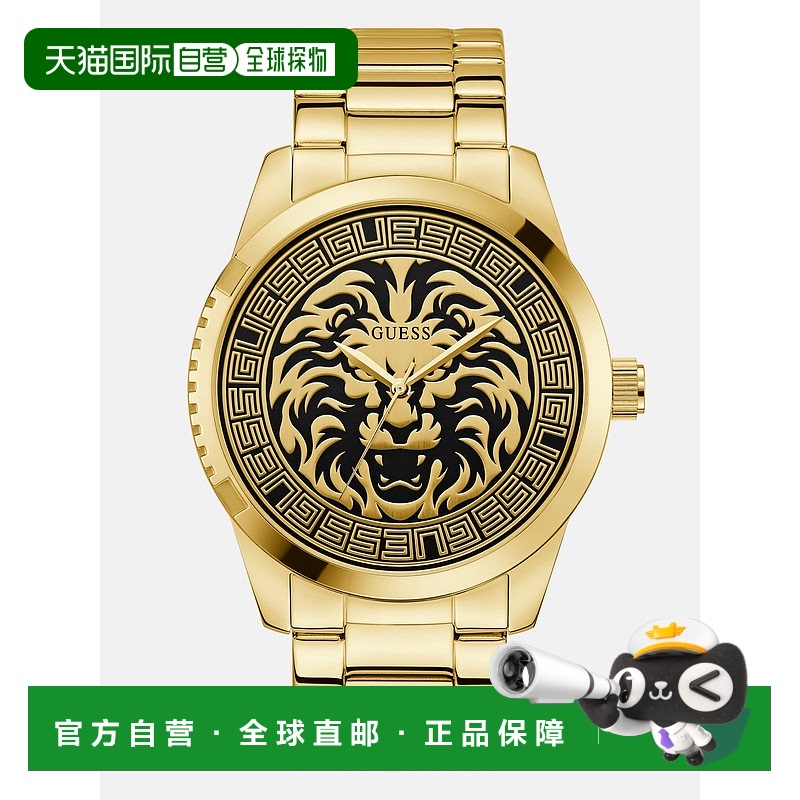 自营guess金色狮子指针式手表 - 金色 【美国奥莱】直发
