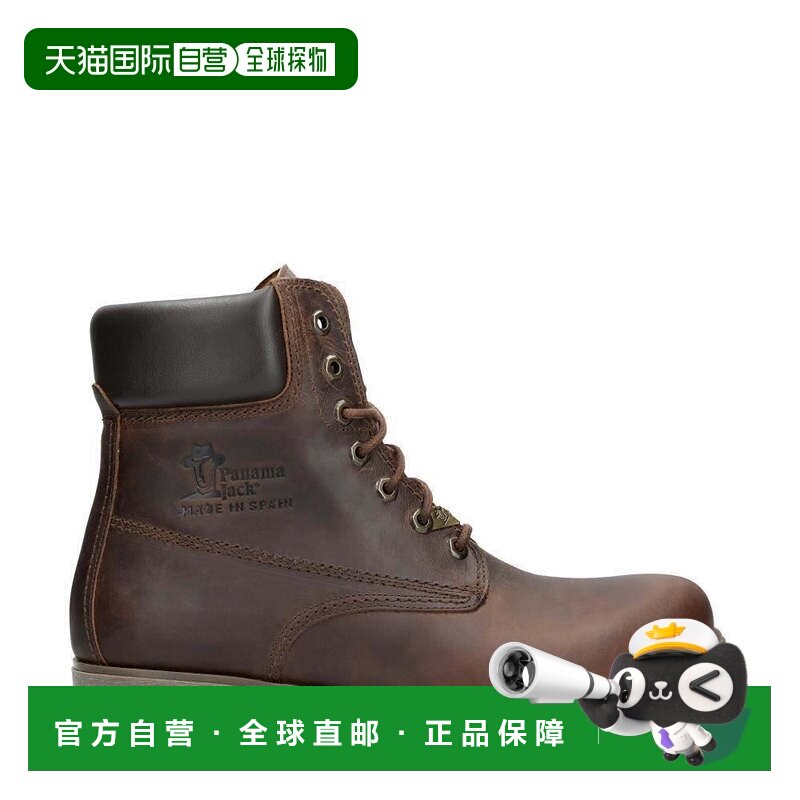 自营panama jack巴拿马杰克03 C8男式棕色靴子防水皮革蕾丝徒步脚