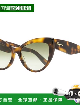 自营salvatore ferragamoFerragamo女士Script徽标太阳镜SF930SCP