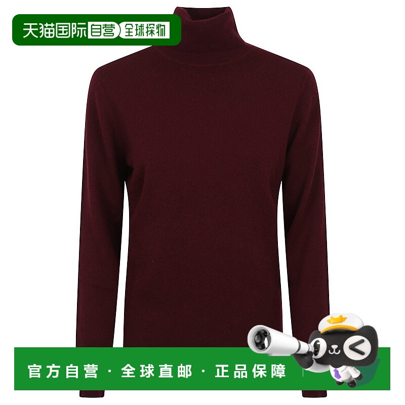 自营alludeHigh-Neck Fitted Cashmere Sweater In Deep Burgundy