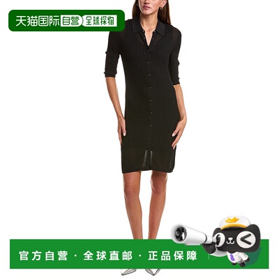 自营Helmut Lang Pointelle Polo Dress - black 美国奥莱直发