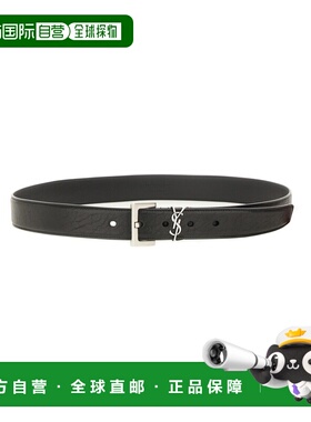 自营 SAINT LAURENT 男士腰带 634440AAC8A1000 CO 黑色牛皮皮带