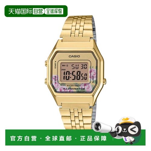 自营Casio Women’s Digital Gold Watch with Floral Accent - L