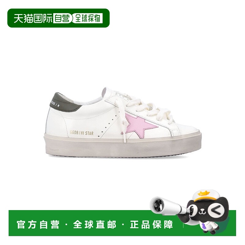 自营golden gooseHi Star Low-Top Sneakers In White Leather 美