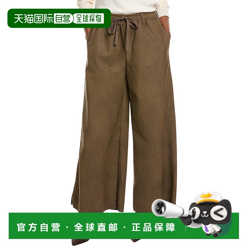 自营Vintage Havana Faux Leather Wide Pant - tan 美国奥莱直发