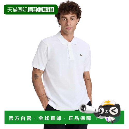 自营Lacoste polo衫男士白色皮克棉经典合身性能UPS964-白色 美国