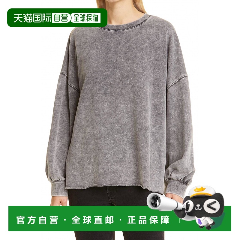 自营railsReeves Crewneck Sweatshirt In Black Acid Wash - bla