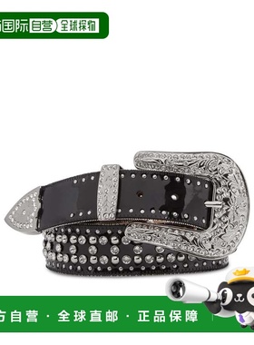 自营philipp pleinSuede Belt Stones - black 美国奥莱直发腰带