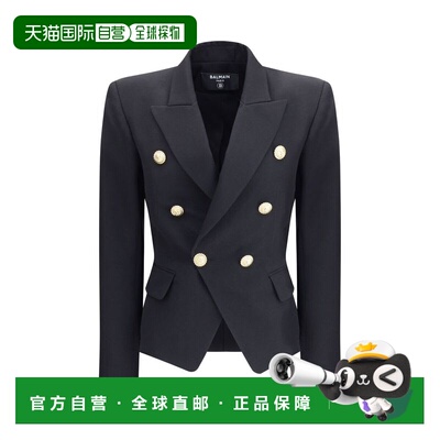 自营Balmain Wool Women's Blazer - black 美国奥莱直发外套