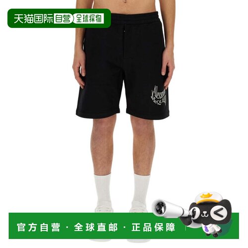自营alexander mcqueen带徽标的百慕大-黑色 美国奥莱直发