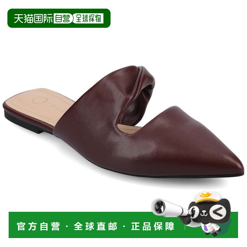 自营journee collectionJournee女式Enniss Mule平底鞋-牛血 美国