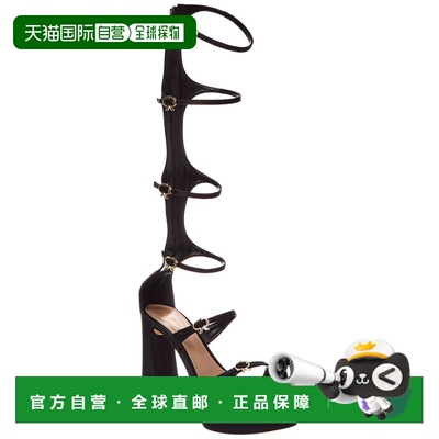 自营Gianvito Rossi Maddy 70 Satin Gladiator Sandal - black