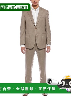 自营Canali 2pc Wool Suit - brown 美国奥莱直发