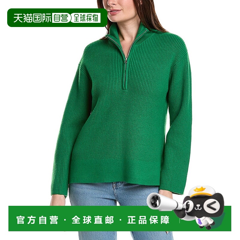 自营English Factory Collared 1/2-Zip Sweater - green 美国奥