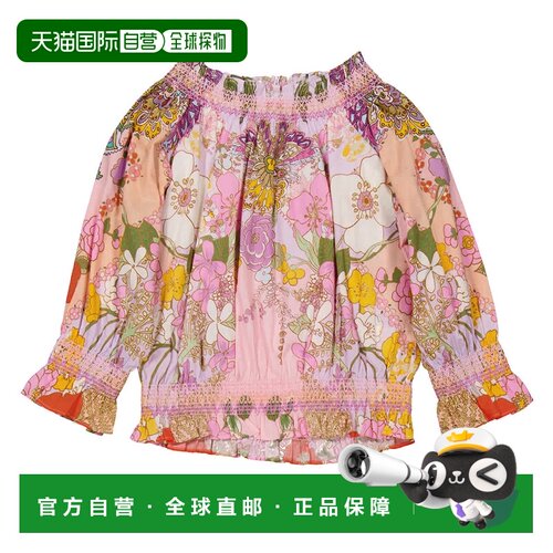 自营Camilla Kids Off Shoulder Top With Smocking, Size 12Y -
