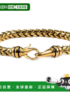 自营 Crucible 洛杉矶黄金抛光 6 毫米不锈钢 Franco 链式手链 -