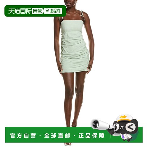 自营Chaser Delia Linen-Blend Mini Dress - green 美国奥莱直发