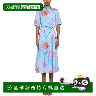 prabal 蓝色短袖 自营 gurung蓝色 美国奥莱直发 迷笛花衬衫 连衣裙