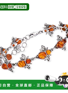 自营Ross-Simons Amber Bumblebee Bracelet in Sterling Silver