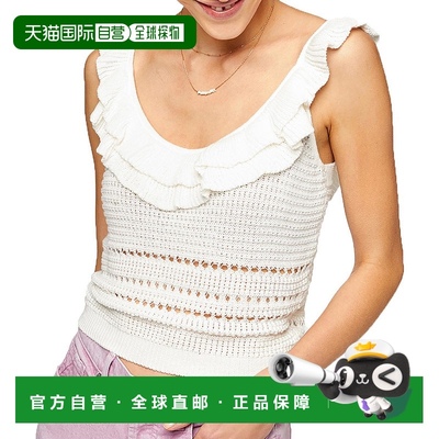 自营7 for all mankind女式无衬里钩针背心毛衣-淡褐色 美国奥莱