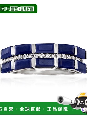 自营ross-simons 罗斯-西蒙斯蓝宝石和 . 925 纯银白色托帕石戒指