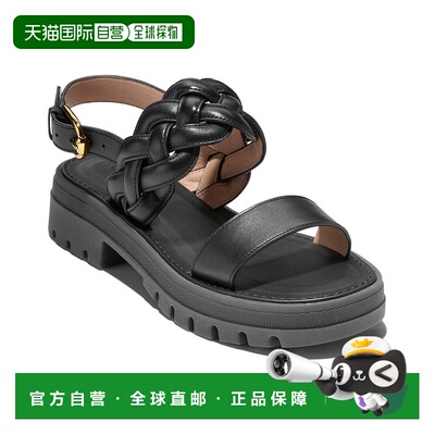 自营 Cole Haan Cressida皮革凉鞋-黑色 美国直发舒适时装日常
