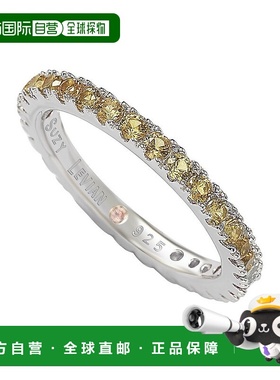 自营Suzy Levian 纯银细黄色立方氧化锆永恒戒指 - 黄色 美国奥莱