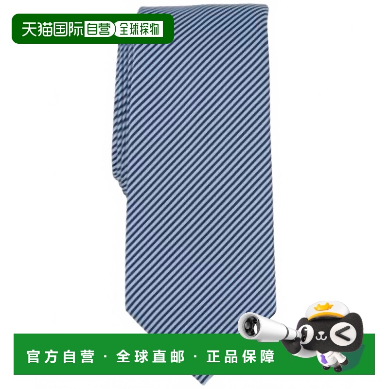 自营alfaniMen's Thin Stripe Tie In Blue - blue 美国奥莱直发