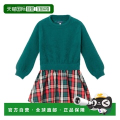 自营Andy & Evan Chenille/Plaid Flannel 2Fer Dress - green 美