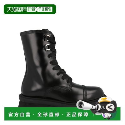 自营salvatore ferragamoKira Leather Combat Boots 美国奥莱直