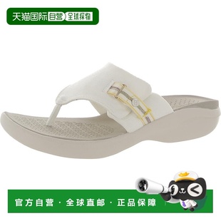 bzeesCamp 白色面料 Out女式 休闲凉鞋 美国奥莱直发 拖鞋 自营